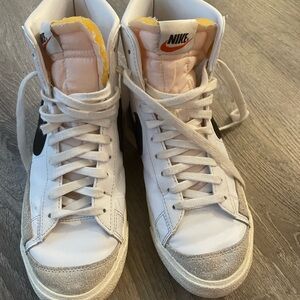 Nike High-Top Sneakers in White and Gray